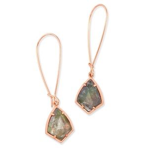 Kendra Scott | Carinne Statement Drop Earrings Crystal Gray Illusion and Gold